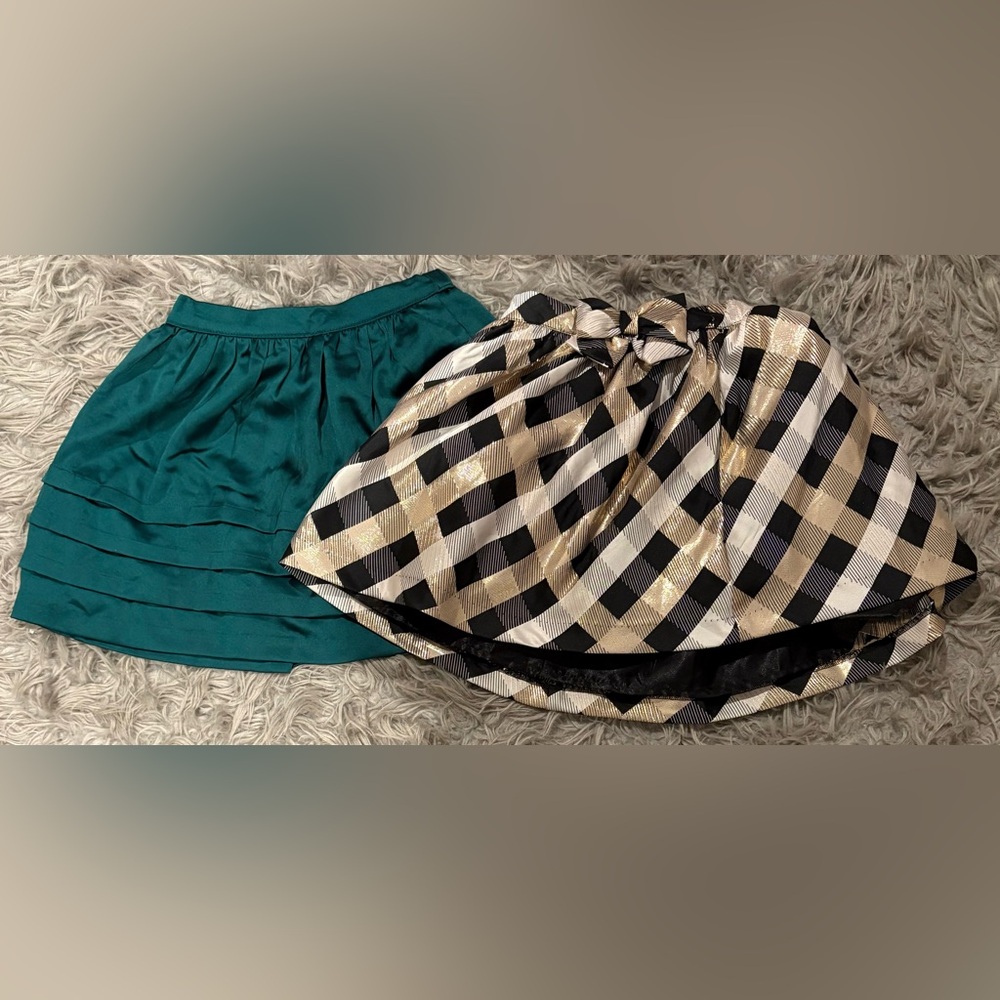 Gymboree Green and Plaid Kids Skirt Set
